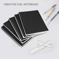 thumbnail image 2 of 5Pc A5 Black Spiral Notebook Blank Unruled 50 Sheet 100 Unlined Pages, 2 of 5