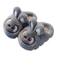 thumbnail image 2 of SYMSHOES Unisex Gray Fuzzy Cartoon Animal Kids Indoor Slippers - 100% Polyester Warm Anti-Slip Closed-Toe House Slippers for Kids 3-12 & Small Adults,Size 40, 2 of 5