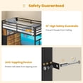 thumbnail image 5 of Twin Size Loft Bed with Stairs, 8 Storage Drawers, Power Outlet, LED Light, Metal Loft Bed with Wardrobe,Storage Stairs, Large Under-Bed Space, 13" Safety Guardrail,Rustic Brown, 5 of 9
