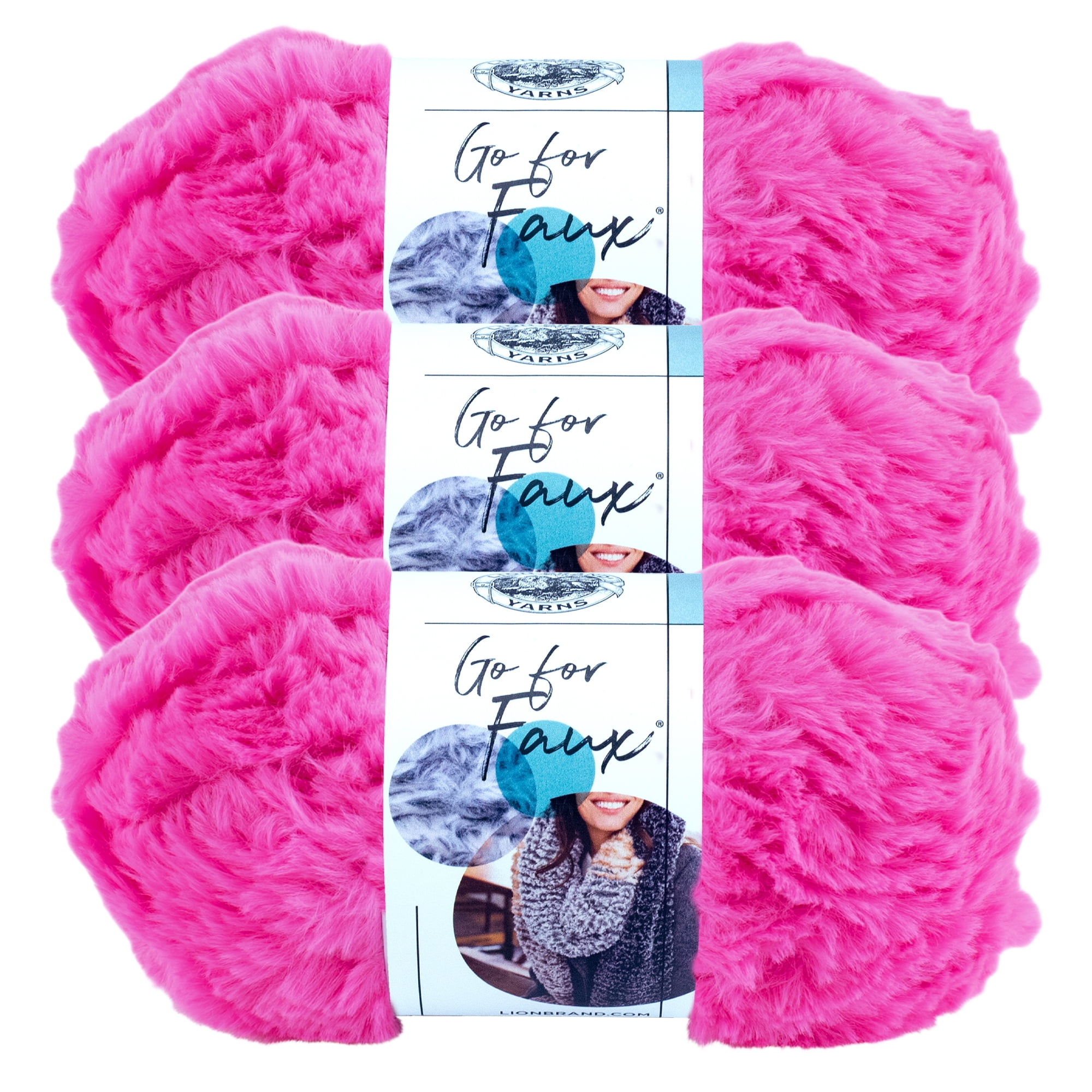 Lion Brand Super Bulky 100 Polyester Meow Pink Yarn, 64 yd