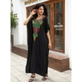 thumbnail image 2 of Edolynsa Womens Embroidered Kaftan Dresses Long Swimsuit Cover up Plus Size Caftan Loungewear Maxi Beachwear Boho Beach Tops, 2 of 10