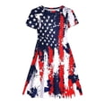 thumbnail image 4 of Venzia Girls Ages 3-15 Years Patriotic Dress Short Sleeve Gown Round NeckClassic Easygoing Elegant Blend Celebration Festival Day Events Casual Outings Family Gatherings Blue XL, 4 of 4