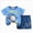 A080-Blue, variant on Kids Toddler Baby Boy GirlsShort Sleeve T Shirt Elastic Waistband Casual Elastic Shorts Set 2PCS Outfit Children's Gift For 18-24 Months 2t 3t 4t 5t 6t 2PCS Set ,3-4 Years
