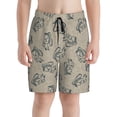 thumbnail image 2 of Cauagu Sketch Squirrels Linen Print Swim Trunks for Men,Youth Boys Swim Shorts Compression Liner Beach Shorts Boys' Swimming Shorts 7-20 Years Bathing Suit-Small, 2 of 7