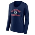 thumbnail image 2 of Women's  Navy LA Clippers  Overtime Long Sleeve V-Neck T-Shirt, 2 of 3