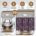 thumbnail image 6 of Purple Dinosaur Window Privacy Film, Vintage Letters Farm Animals Static Cling UV Sun Blocking Tint Film Heat Control Windows Films for Bedroom Bathroom, Window Stickers 35.4"x78.7", 6 of 8