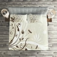 thumbnail image 3 of Ambesonne Dragonfly Quilted Coverlet 3 Pcs, Seasonal Flourish, King Size, Eggshell Brown, 3 of 4