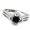 thumbnail image 3 of Aonejewelry 1 Ct. Ttw Glitzy Halo Black Diamond Wedding Engagement Ring In 14k Solid White Gold, 3 of 4