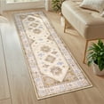 thumbnail image 4 of MeyJey 2'x6' Oriental Vintage Runner Rug for Hallways, Non-Slip Machine Washable Area Rug for Bedroom/Living/Dining/Laundry Room Carpet, Beige/Brown, 4 of 13
