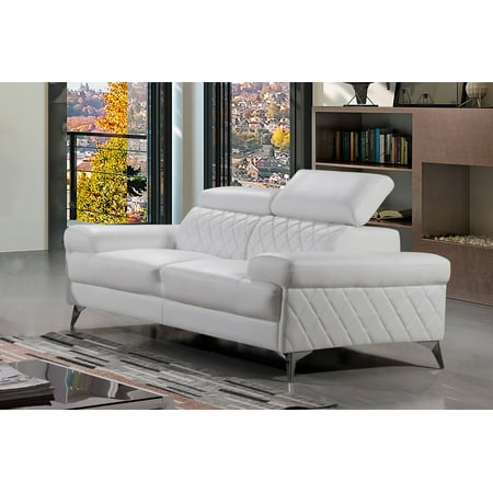 Upholstored Leather-M Loveseat, Gray or White