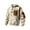 A-Khaki343, variant on Quilted Men's Hoodies Leather Blend Half-Zip Tactical Top Fall Winter Outdoor Athletic Hoodie
