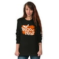 thumbnail image 4 of Happy Halloween Trick or Treat Bats Plus Size Long Sleeve Graphic Tee Shirt Brisco Brands 2X, 4 of 5