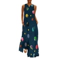 thumbnail image 1 of Robe Imprimée Espace Magique Violet Galaxie Maxi Robe Mode Coréenne Boho Plage Longues Robes Femme Col en V Design Oversize Vestido, 1 of 5