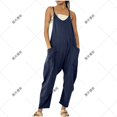 thumbnail image 4 of Jumpsuits Rompers Prime On Sale, Jebong Womens Plus Size Clearance Sleeveless Overalls with Pockets ,Wide Leg Loose Jumpsuit Playsuit, Flowy Playsuit Rompers,One Piece Jumpsuit Rompers, 4 of 4