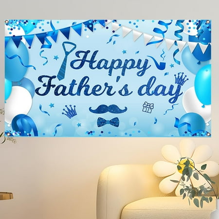 Image of Tachiuwa Father s Day Backdrop Banner Decorative Flag Party Supplies Father s Day Photography Background for Festival Indoor B