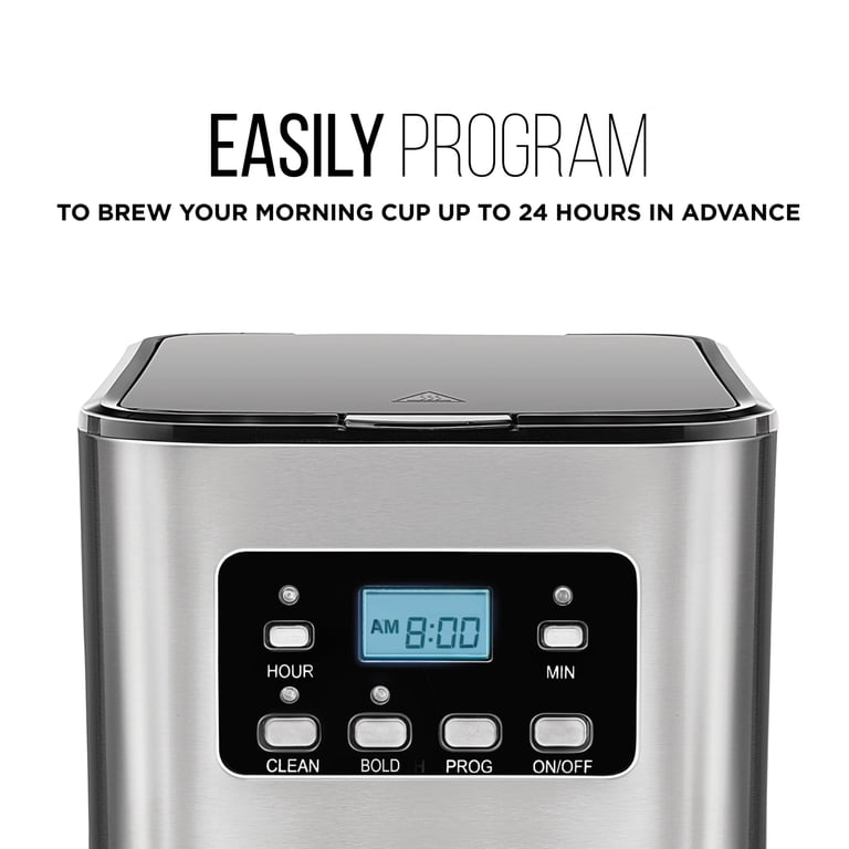 Chefman 12-Cup Programmable Digital Coffee Maker, Stainless Steel photo 5