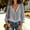 Gray, variant on Women's Ruffle V-Neck Blouse 3/4 Puff Sleeve Peasant Top Cotton Linen Loose Fit Breathable Casual Fall Shirt 8 Colors S-XXL