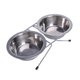 thumbnail image 1 of Juego de cuencos dobles pequeños de acero inoxidable para comida y agua de cachorros, 1 of 5