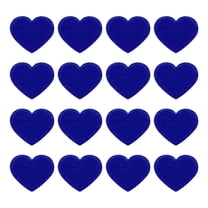 Uxcell 16Pack Iron on Heart Patches Sew on Heart Embroidered Patches, 40mm Dark Blue