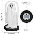 thumbnail image 3 of 1 Pack Halloween Ghost Decor Light – Light Up Ghost in Glass Cloche with Wood Base, Cute Indoor Halloween Decoration for Table, Shelf, Fireplac, 3 of 3