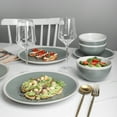 thumbnail image 6 of Stone Lain Serenity 16-Piece Stoneware Round Dinnerware, Service for 4, 2-Tone, Green and Cream, 6 of 6