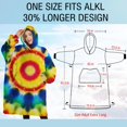 thumbnail image 4 of Oversized Wearable Blanket Hoodie,Colorful Rainbow Tie Dye Spiral Pattern Sherpa Blanket Hoodie with Super Pockets,Super Warm Fuzzy Pullover for Women & Men, 4 of 6