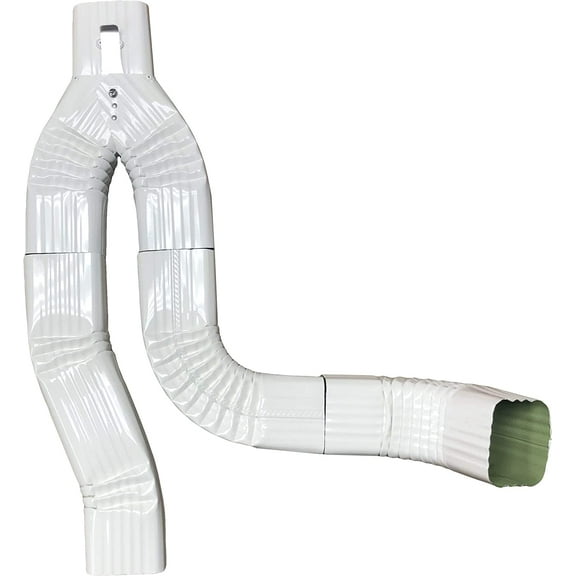 Offset Downspout Diverter for Rain Barrels (2X3, HIGH Gloss White)