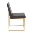 thumbnail image 3 of LumiSource Fuji Dining Chair Set of 2 - Gold/Black Faux Leather, High Back, 21.5" Wide, Contemporary Style, Indoor Use, Padded Seat &amp; Back, 3 of 6