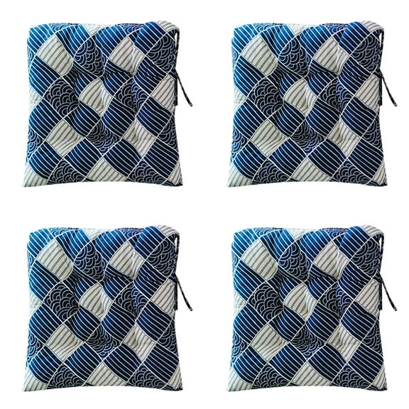 4PCS Bohemian Chair Cushions 15.75x15.75 Inch - Square Seat Pads for Indoor Outdoor Use - Garden Patio Dining Chair Covers, Floor Pillows for Living Room, Yoga Meditation