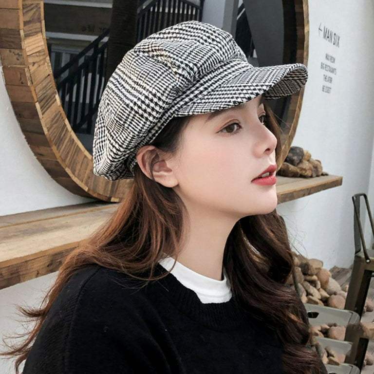 Adjustable Fashion Keep Warm Bonnets Hat Street Style Artist Hat Newsboy Cap  Painter Hat Women Caps Octagonal Hat Korean Style Beret DARK GREY 