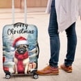 thumbnail image 4 of Merry Christmas Pug Enjoys Woofmas Winter Xmas Holiday Travel Luggage Cover Dog Lover Gifts Suitcase Dust Protective Decor - 02022, 4 of 5