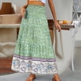 thumbnail image 3 of Boho Skirts for Women Plus Size Classic Solid Color Breathable Flowy White Maxi Skirt Elastic Waist Summer 2026 Spring Long Skirts, 3 of 8