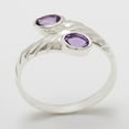thumbnail image 2 of LBG British Made 925 Sterling Silver Natural Amethyst Womens Band Ring - 33 size options - 9 - 33 size options - Sizes 4 to 12 Available, 2 of 6