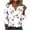 White, variant on Womens Casual Tops 3/4 Sleeve Casual Loose Work Tops Summer Print Shirt Button Down Crewneck Tops Trendy Plus Size Sky Blue XXL