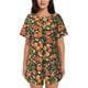 thumbnail image 1 of Fotbe Fruits Peach Conjunto de Pijama Estampado para Mujer, 2 Piezas, Ropa de Dormir con Camiseta de Manga Corta y Shorts Suaves-Small, 1 of 6