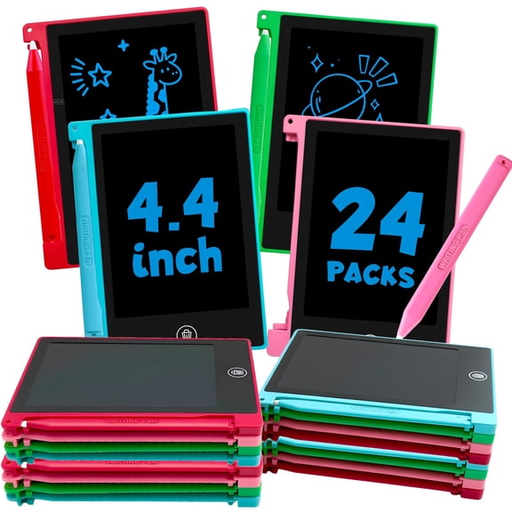 Paquete de 24 tabletas LCD mini para escribir Glochin de 4,4" para niños