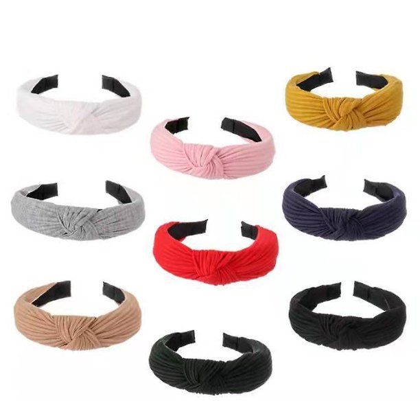 Diademas anudadas de perlas YONGSHENG turbante con nudo ancho aros leopardo terciopelo Vintage
