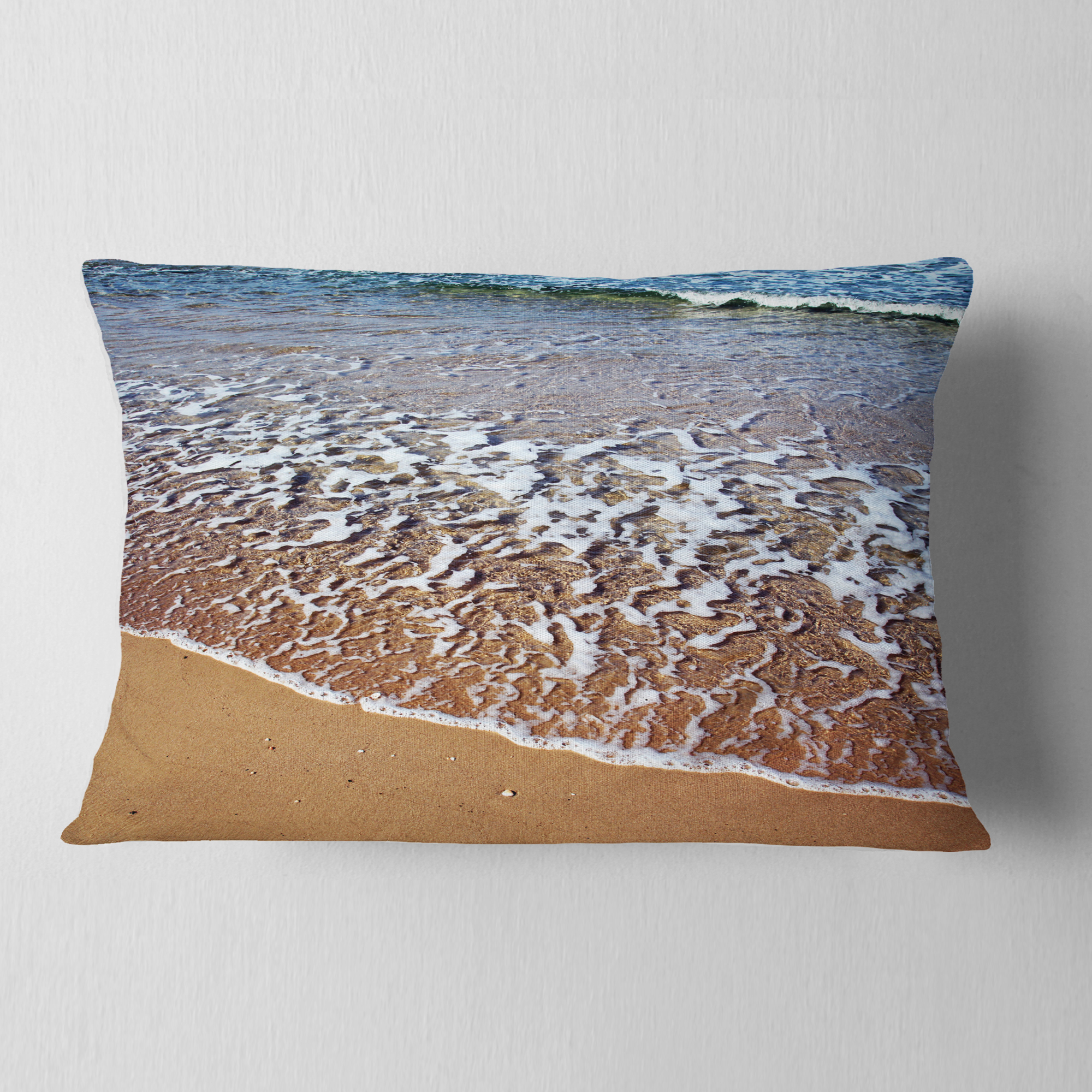 Designart 12" x 20" Sea & Shore Polyester Throw Pillow