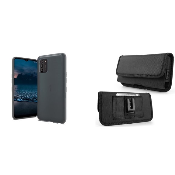 Bemz Flexible TPU Protection Slim Fit Case and Belt Holster Pouch for Nokia G100 - Smoke