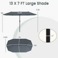 thumbnail image 3 of Costway 13 FT Large Patio Umbrella Outdoor Double-Sided Table Market Umbrella for Garden Gray, 3 of 10