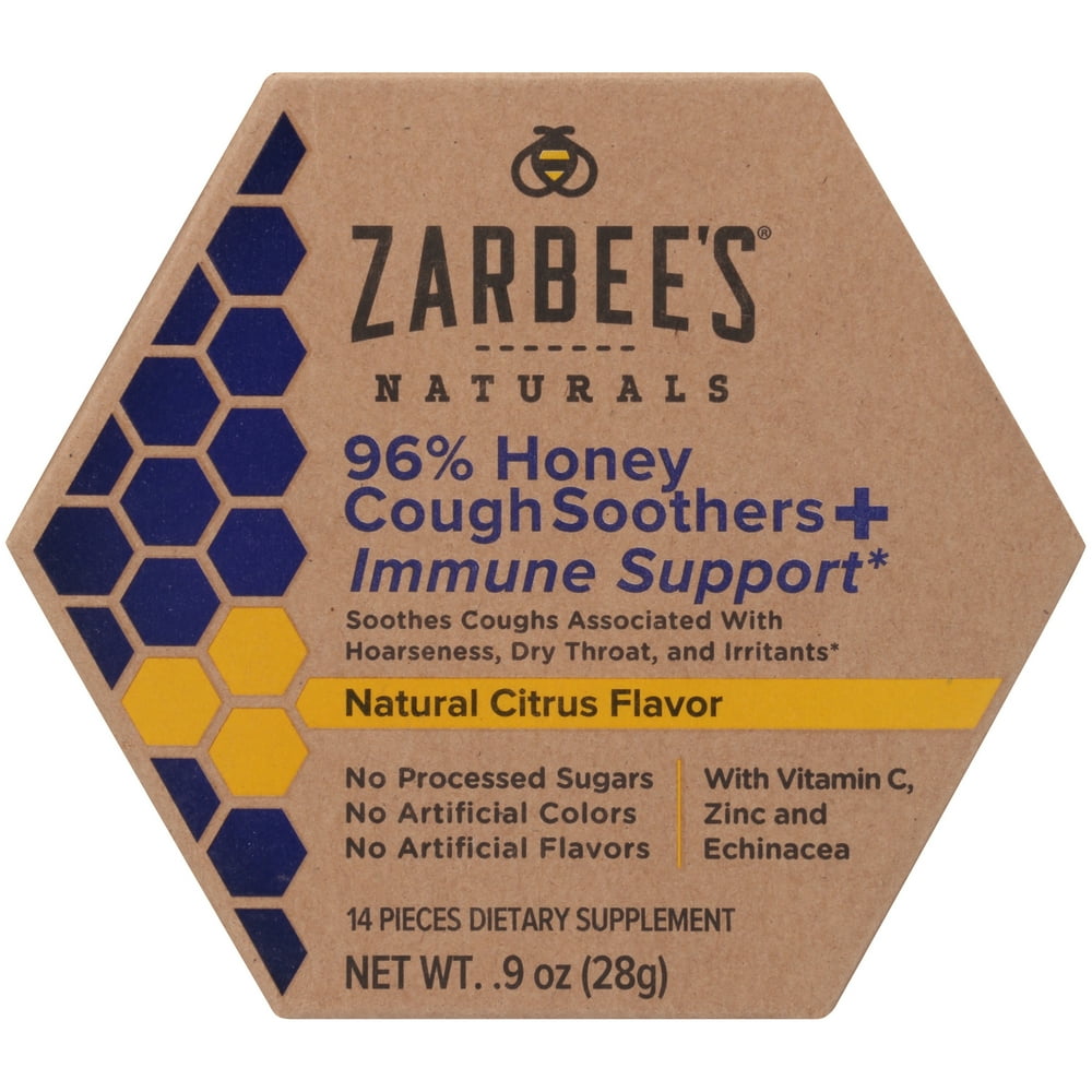 Zarbee's Naturals 96 Honey Cough Soothers + Immune Support, Natural