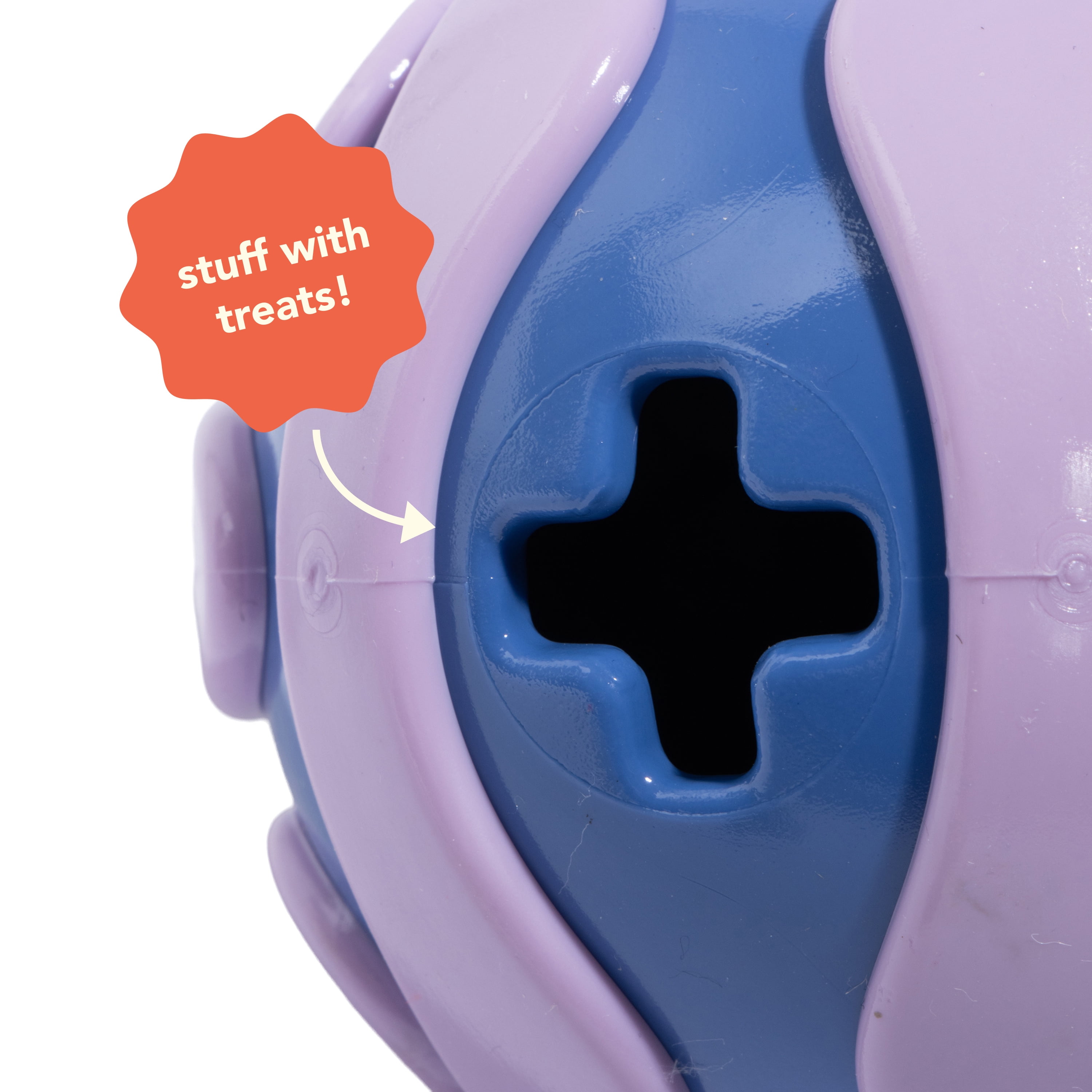 Oodles Durable Textured Rubber Ball and Bone Dog Toy Set, Purple, One Size