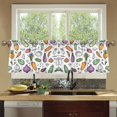 thumbnail image 4 of Yayeee Kitchen Curtains Tier Set of 2 Light Filtering 57"x24" Over Sink Window Panels, Purple Vegetables Pattern, 4 of 7