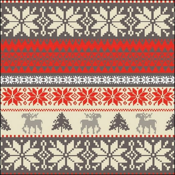 The Ribbon People Pack of 60 Nordic Winter Design Lunch Napkins 6.5"