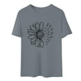thumbnail image 5 of JFGHDG Oversized Tshirt Tshirts Shirts for Women Womens T Shirts Crew Neck Short Sleeve Tops Short Sleeve Shirts for Women Graphic Tees Tunic Tops Gray XL, 5 of 5