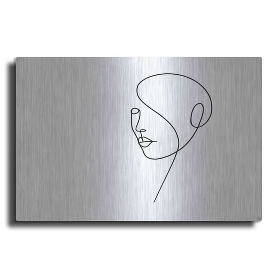 Luxe Metal Art 'Line Lady 4' by Line and Brush, Metal Wall Art, 16"x12"