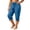 Blue, variant on Women's Plus Size Capri Pants with Pockets Adjustable Drawstring Hem Casual Loose Fit Cropped Trousers