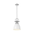 thumbnail image 2 of Yep by Golden Lighting Duncan 1-light 9in Rod Hung Pendant in Chrome and Matte White shade, 2 of 5