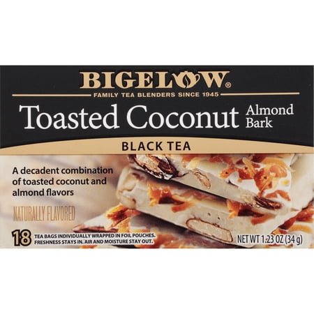 Bigelow Toasted Coconut Almond Bark Black Tea Bags 18 Count