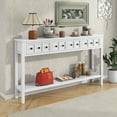 thumbnail image 1 of HMYG Rustic Entryway Console Table,60" Long Sofa Table with two Different Size Drawers and Bottom Shelf for Storage (Antique White), 1 of 12